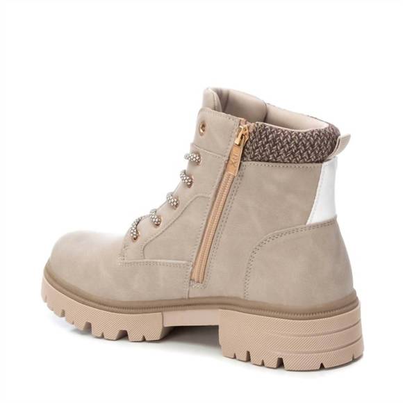 NEW XTI women's combat booties in beige - Picture 4 of 5